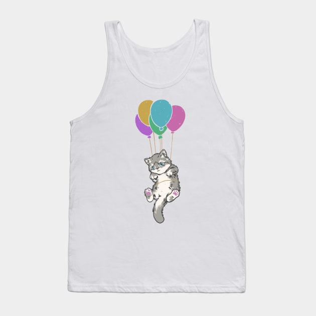 Cat balloons Tank Top by vhiente